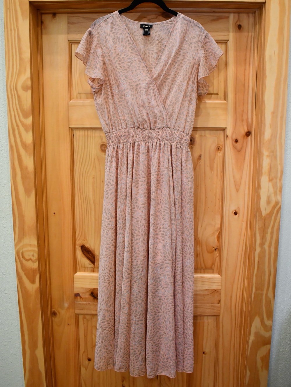 Alexa B Blush Pink Maxi Dress with Smocked Waist 10P